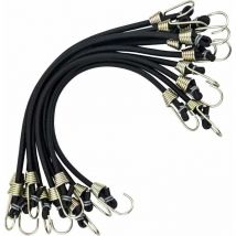 10 Stück Spanner mit Haken, Mini-elastische Hochleistungs-Universalspanner, Bungee-Spanner mit 2 robusten Haken, Gurt für Zelt, Camping, Motorrad,