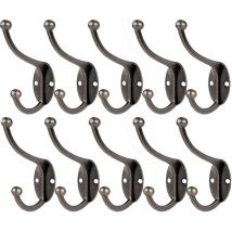 10 Stück Vintage-Wandgarderobenhaken, einzigartiger Metall-Huthaken, Retro-Edelstahlhaken mit Schrauben für Zuhause, für Garderobe, Badezimmer, Küche
