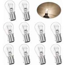 10 stücke S25 P21/5W BAY15D 1157 Birne 12V 21W Original Schwanz Bremse Glühbirne-Warm weiß