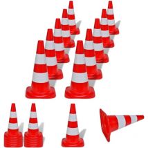 Jn.songs - The Living Store Verkehrskegel 10 Stk. Reflektierend Rot und Weiß 50 cm - Verkehrsschilder