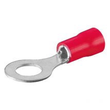 Eurobric - 10 Terminales redondo 4mm - 0,5-1,5mm2 rojos
