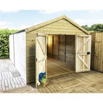 Marlborough - 10 x 11 windowless t&g Apex Wooden Workshop / Garden Shed + Double Doors (10' x 11' / 10ft x 11ft) (10x11)