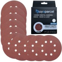 10 x 125mm 40 Grit Orbital Sander Sanding Sheets Discs Coarse Hook & Loop 5