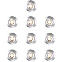 10 Pack IP67 Rated 15mm Warm White led Round Garden Decking Kitchen Plinth Lights Kit