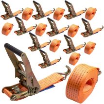 10 x 5000kg 50mm x 8m Heavy Duty ratchet strap Tie Down 5 Ton Sangles Rochet