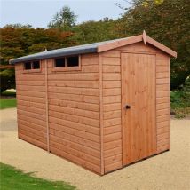 10 x 6 (2.99m x 1.79m) - Tongue And Groove Security - Apex Garden Wooden Shed / Workshop - High Level Windows - Single Door - 12mm Tongue And Groove