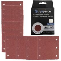 Buyaparcel - 10 x 60 Grit 114mm x 102 1/4'' Sheet Palm Sander Coarse Sanding Sheets Hook Loop