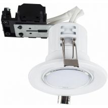 10 x Fire Rated GU10 Recessed Ceiling Downlight Spotlights - White - Cool White Bulbs