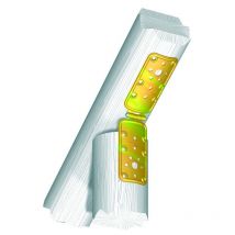 Capaldo – Runde Verbindungsstahlplatte mit Scharnier, 10 Stück – 61x148x148 mm – Für Holzpfosten 80/100 mm
