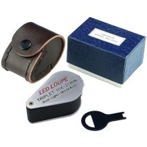 Ladacèe - 10 x + uv Lumière Mini Pliage Bijou Loupe Eye Loupe Bijoux pour Gems Bijoux Pierres Roches Timbres Pièces Pièces Détachées Loisirs