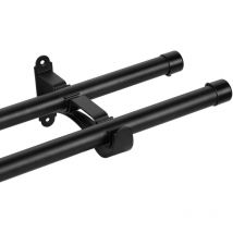 100-400cm opzionale,Bastone per tende doppia diametro 25mm,con Materiale di Montaggio, Metallo, Nero Opaco - 180cm