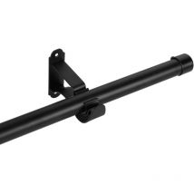 100-400cm opzionale,Bastone per tende singola diametro 25mm,con Materiale di Montaggio, Metallo, Nero Opaco - 360cm