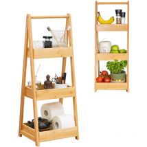 Dunedesign - 100% Bambou Etagère de Bain avec 3 Paniers en Bois - 30x26x78 Cuisine et Bain