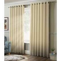 100% Blackout Eyelet Ring Top Curtains Cream 41 x 72'