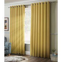 100% Blackout Eyelet Ring Top Curtains Ochre 41 x 72'