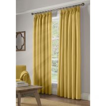 Alan Symonds - 100% Blackout Pencil Pleat Taped Top Curtains Ochre 41 x 54'