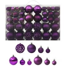 100 Boules de Noël Couleur Violet pour décorer votre sapin de Noël - Bleu
