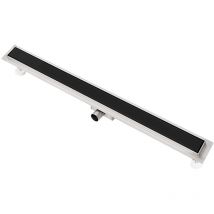 Sanlingo - 100 cm Gouttière de douche en acier inoxydable Siphon Douche Noir