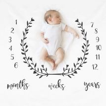 100 cm Tapis Evolution Bebe, Couverture Mois Bebe Photo, Couverture Etape Mensuelle Bebe de Photographie Nouveau-né de Croissance de Record de