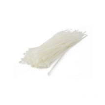 100 Colliers de serrage. Serre-câbles attache-câbles Blanc 200 x 2,5 mm