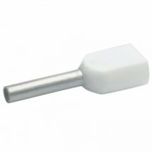 100 embouts de câblage isolés blanc pour 2 fils de 0,5²x10 (869/10)