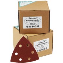 100 Klett Schleifdreiecke 93x93x 93mm Deltaschleifer Schleifscheiben Korn 40 120