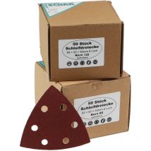 100 Klett Schleifdreiecke 93x93x 93mm Deltaschleifer Schleifscheiben Korn 60 120
