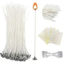 100 mèches de bougies cirées 15 cm Mèches de bougies avec socle pour la fabrication de bougies