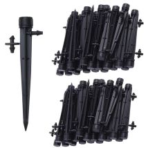 100 micro-arroseurs goutte à goutte, émetteur d'irrigation à 8 trous à 360 degrés pour tube 1/4 (4-7mm) pour systèmes d'égouttement de jardin, noir