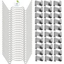 100 pcs Clips de serre pour verre, Clips de fenêtre de serre en acier inoxydable Accessoire pour serre(50 pcs 304 Clips de fil en acier inoxydable w,