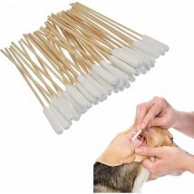 Aamunpa - 100 pcs Coton Tiges Chien et Chat, Coton pour Chien Chats, Coton tiges pour Oreilles de Chiens et Chats, Bon Soin Et Hygiène des Oreilles