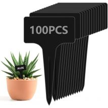 Supermarket - Un paquet de 100 mini logos de plantes, piquets de plantes en plastique en forme de t, logos de plantes noires pour étiquettes, plantes