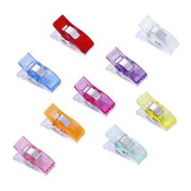 Cyslmuk - 100 pcs Pince pour Couler Clip,Clips de Couture, en Plastique Couleurs Assorties,Wonder Sewing Fabric Craft Clips,Couleur aléatoire