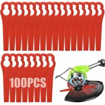 Boed - 100 Pcs Plastic Grass Trimmer Blades, Cordless Strimmer Blades 83 mm Lawn Mower Cutting Blades Garden Mower Replacement Blades for Terratek
