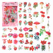 100 pièces autocollants de fleurs naturelles pour Scrapbooking Art rétro fleurs de plantes autocollants en pâte automatique autocollants décoratifs