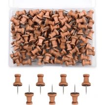 100 Pièces Bois Punaises Punaises De Carte Épingles De Marquage Punaises De Carte avec Pointe en Acier pour Projets d'Artisanat De Tableau
