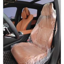 100 pièces de housses de siège de voiture jetables, housses de siège en plastique imperméables adaptées aux sièges de voiture, camion, bus, housses