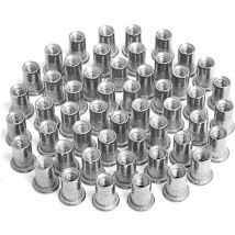 100 pièces écrou à Sertir M4 M5 M6 M8,écrous de Rivet Insert Fileté,écrous à Sertir en Acier Inoxydable,Utilisé pour Réparer l'artisanat de