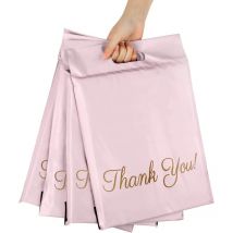 100 pièces Enveloppes Plastique d'expédition, Sacs d'expédition Imperméable et Solide avec Poignée pour l'emballage, le stockage, le shopping,