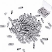 100 Pièces Fermoirs à Vis en Laiton, Fermoirs à Vis Barillet, Acier Inoxydable, pour Bracelet Collier Fabrication de Bijoux Fermoirs (12 x 4 mm)