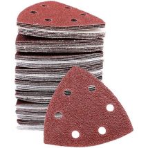 100 Pieces Feuilles Abrasives, Papier De Verre, 6 Trous Tampons De Ponçage, Papier De Ponçage, Disques De Ponçage Grains Assortis 60/80/100/120/240