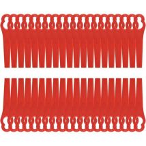 100 pièces Lame Tondeuse à Bord Tondeuse Lame en Plastique Rouge Remplacement 8,3 cm Lame de Tondeuse en Plastique pour Tondeuses de Jardin et de