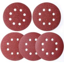 100 pièces papier abrasif ponceuse excentrique 125 mm Velcro, disques de ponage 8 trous Velcro rond 125 mm pour ponceuse excentrique 20x