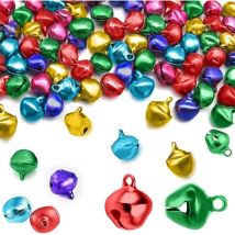 100 Pièces Petites Clochettes, Grelots en Métal, Cloches de Noël Grelots Clochettes pour Décorations de Noël Fabrication de Bijoux Bricolage - 12mm