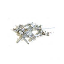 Techman - 100 remaches de aluminio/acero con cabeza plana ø 4 x 6 mm