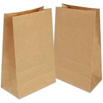 100 Sac Papier Kraft, Petit Sachet Papier,sacs Cadeaux 100% En Papier Kraft Recyclé (brun, 12x7x21cm) Fei Yu