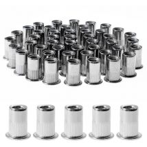 100 Stück M8 Nietmutter, Nietmuttern aus Edelstahl, Sortiment M8 Gewindeeinsatzmutter Flachkopf für Metall Kunststoff (14 mm x 18 mm)