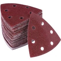 100 Stück Dreieck-Schleifblätter, 6 Löcher – 90 x 90 x 90 mm für Deltaschleifer, Dreieck-Schleifblätter – Schleifen und Polieren (60)