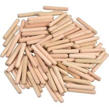 Aougo - 100 Stück Gerillte Holzdübel, Konische Holzdübel, Twill-enddübel, Birken-möbeldübel Für Bastler Und Heimwerker, Tischlerei, 6 Mm X 40 Mm