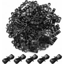 100 Stück Kunststoff-Dachrinnenhaken, Weihnachtslicht-Haken, S-förmige Clip-Haken für Hof, Dach, Dekoration, Girlanden, Party (schwarz)